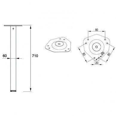 Table leg TT.635.24.27X/P 1