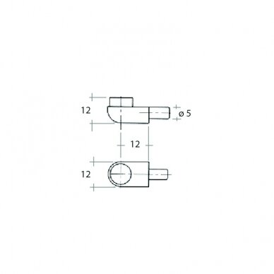 Glass shelf support TT.L12.18.05.NI 1