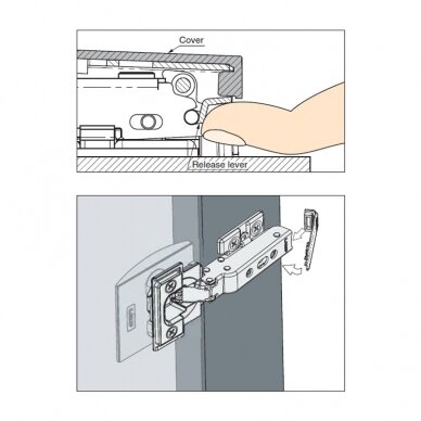 Sugatsune cover cap for overlay hinge J95 2