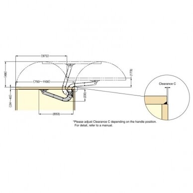 SUGATSUNE LIN-X1000 vienas plaknes mehānismu komplekts vienām durvīm 6