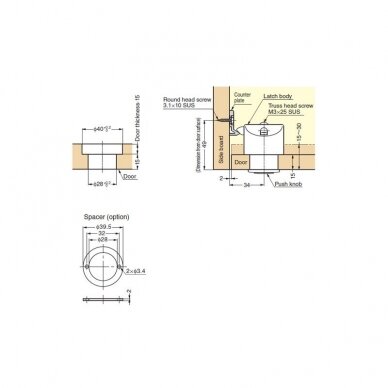 Push knob latch 2