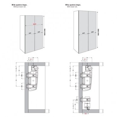 Folding doors system PS23 set: 4 doors 4