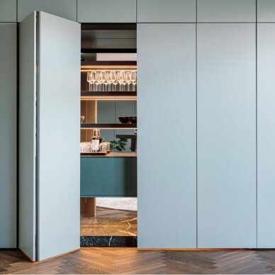 Hardware for bi-folding cabinet pocket doors "Folding Concepta III PUSH" for 2-door cabinets