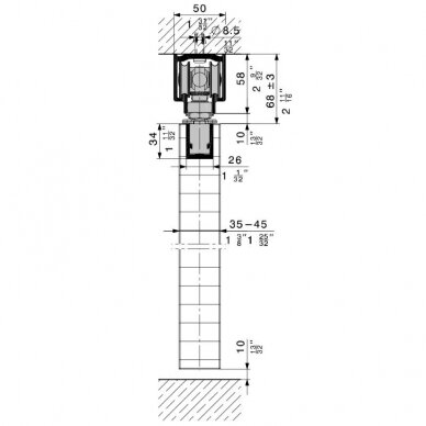 Фурнитура для перегородок HAWA CENTERFOLD 80/H, без нижней направляющей 6