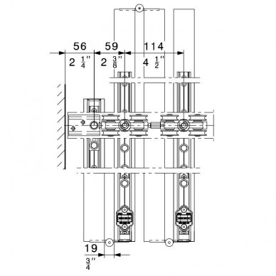 Hawa CENTERFOLD 80 H hardware system for wooden folding walls without a bottom guide channel 8