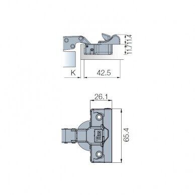 TITUS T-type 110 TeraBlack hinge 4