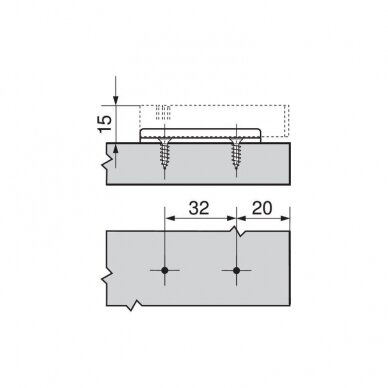 Adapter plate for Blumotion soft closing mechanism 1