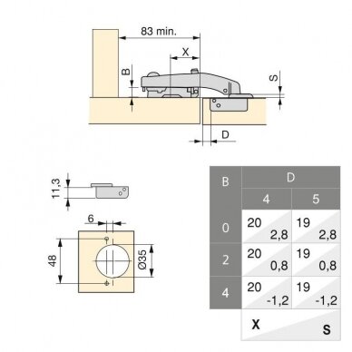 "TOP LINE" blind corner hinge 1