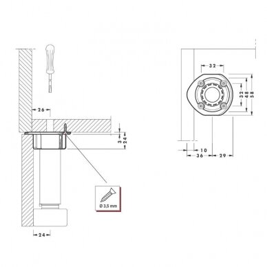 Kinnitusplaat 28 mm jalale 1