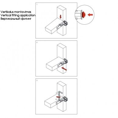 Recessed vertical fitting & Shelf support "VERTIGO" 3