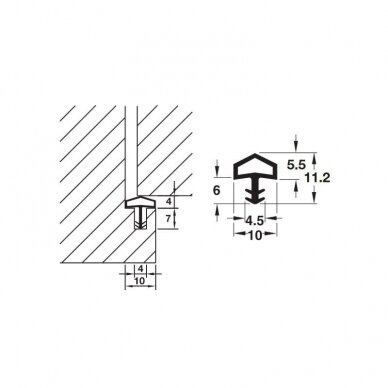 Blīvējums iekšdurvīm, 12 mm M680 1