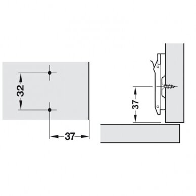 Cruciform mounting plate, Duomatic SM, zinc alloy 1