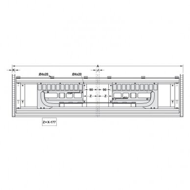 Coplanar sliding door system "Hawa Frontino 20 H OS" for kitchen highboards 2