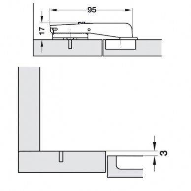 Concealed Cup Hinge 48/6 mm, Duomatic Premium 110°, for standard blind corners 2