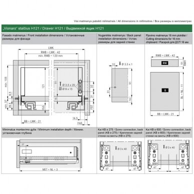 VIONARO drawer H-121 mm 1