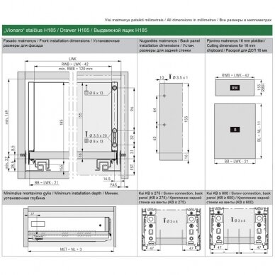 VIONARO drawer H-185 mm 1