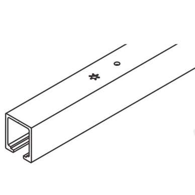 Running track, aluminum, anodized for system Hawa JUNIOR