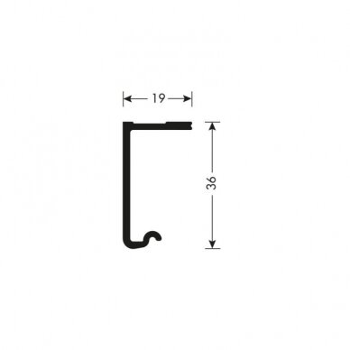 Upper rail for sliding door system PS06 1