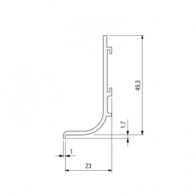 Upper profile for horizontal orientation mouting