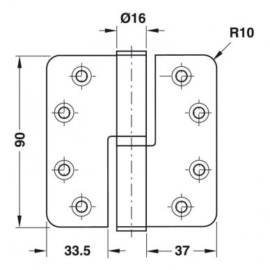 Hinge for wooden doors 2