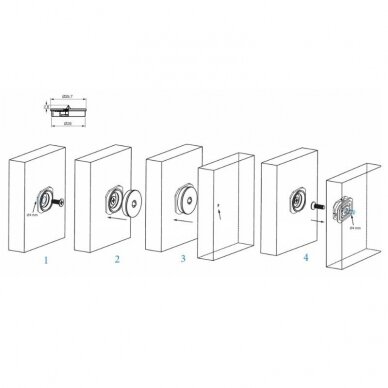 Locator button for fixing of panel connectors „Click“ 1